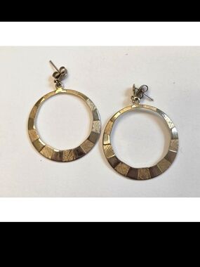 Gold-Tone Textured Hoop Earrings - Women Jewelry
